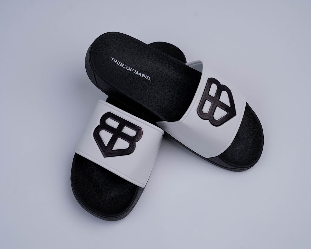 Black/White TOB Logo Slide Footwear